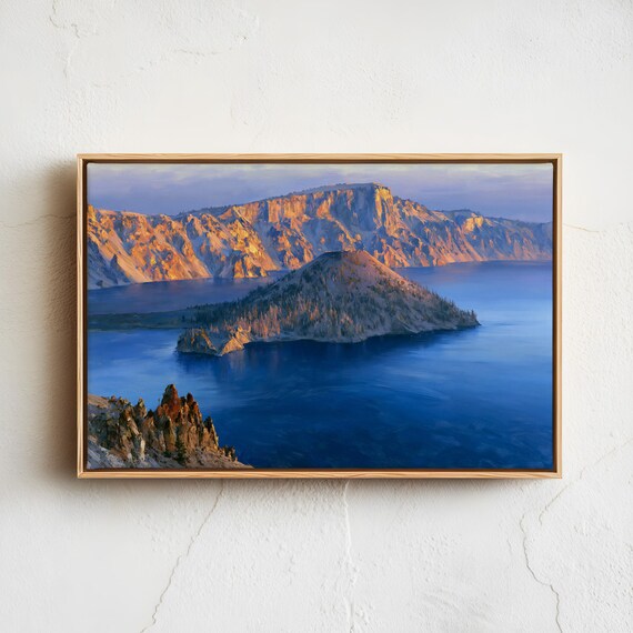 Crater Lake National Park Vintage Landscape Poster