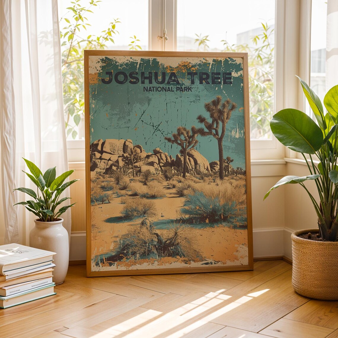 Joshua Tree National Park Desert Landscape Retro Vintage Travel Poster