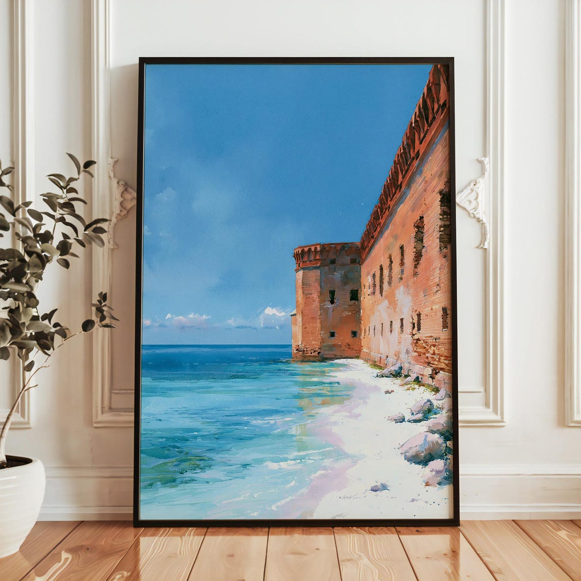Dry Tortugas National Park Historic Fort On Tropical Beach Poster