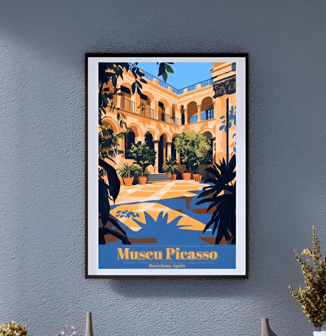 Vintage Picasso Museum Barcelona Travel Poster