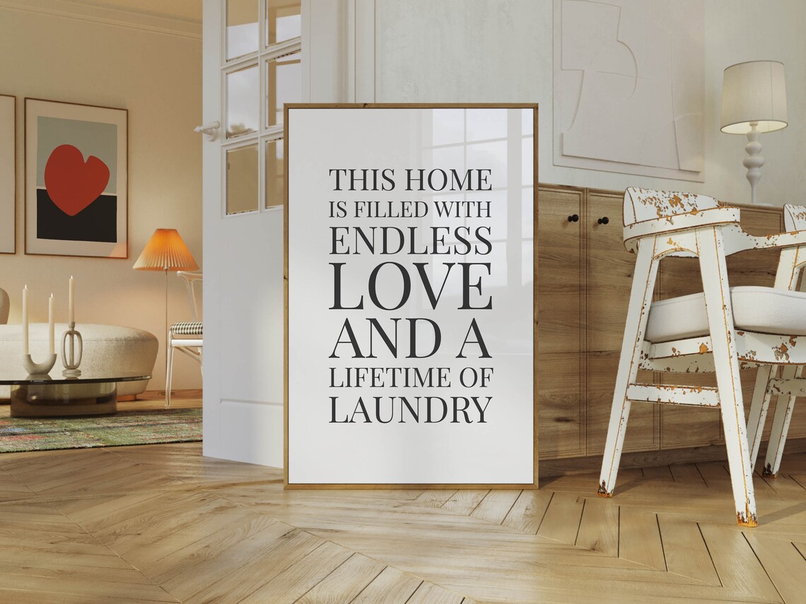 Endless Love Lifetime Of Laundry Funny Laundry Room Typography Poster