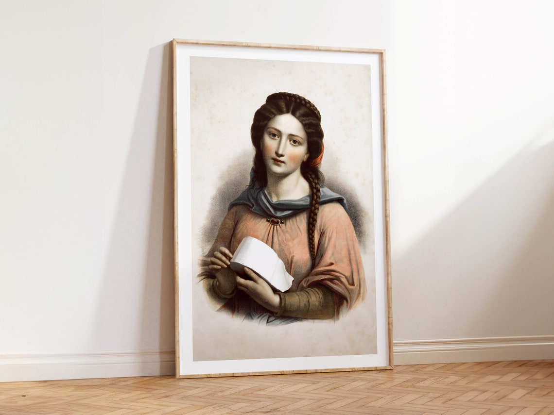 Classical Lady Holding Toilet Paper Funny Bathroom Art Poster - Image 2