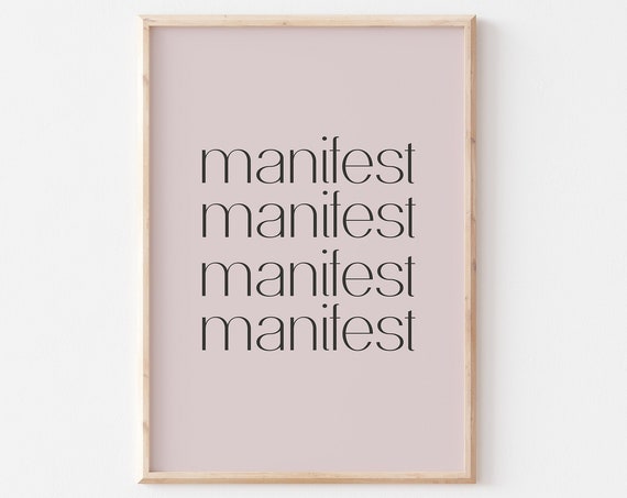 Manifest Art Print Nude Minimal Poster Living Room Kitchen A5 A4 A3 A2 Dining Room Work Print Gallery Wall Gift Office