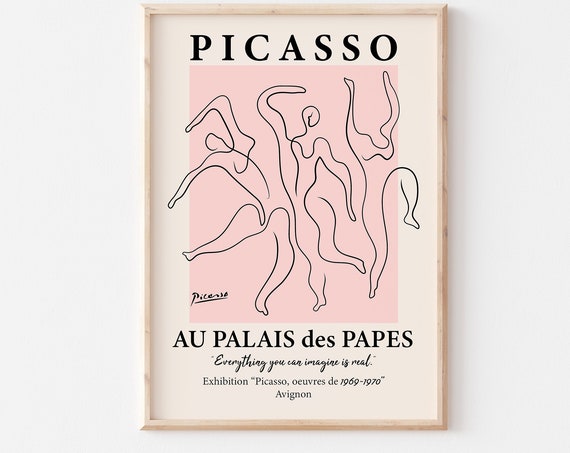Picasso Exhibition Poster Avignon Vintage Art Minimalist Poster Line Drawing Art Print Bedroom Art Ideal Gift Various Sizes
