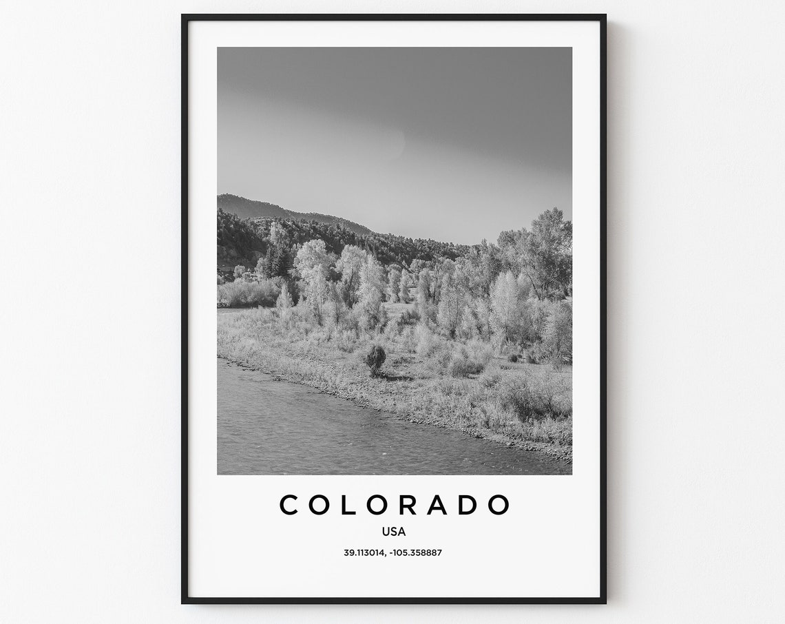Colorado Travel Poster Colorado Print Colorado Photo Print Black And White Photography Monochrome Travel Photography America Travel