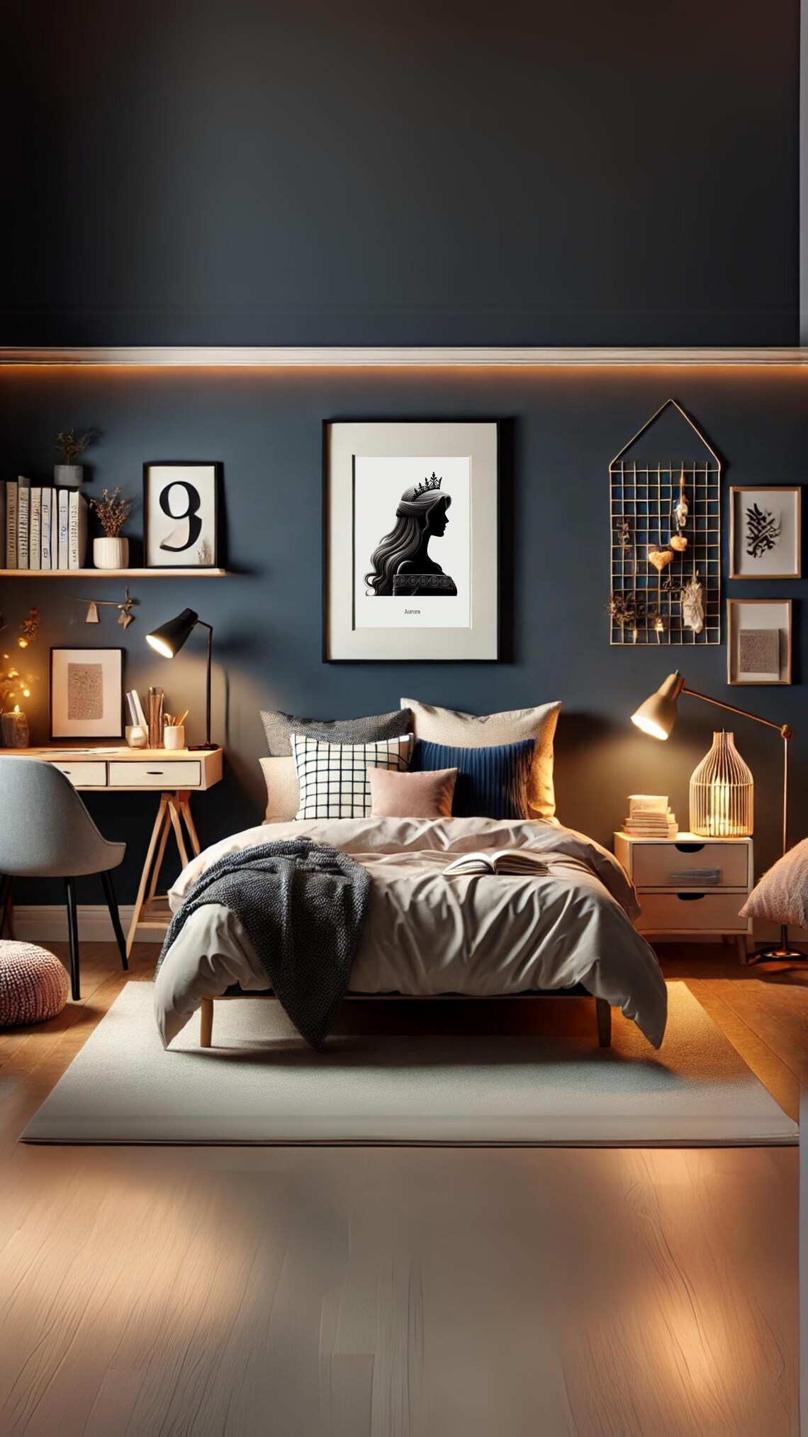 Princess Aurora Silhouette Portrait Fairytale Wall Art For Instant - Image 6