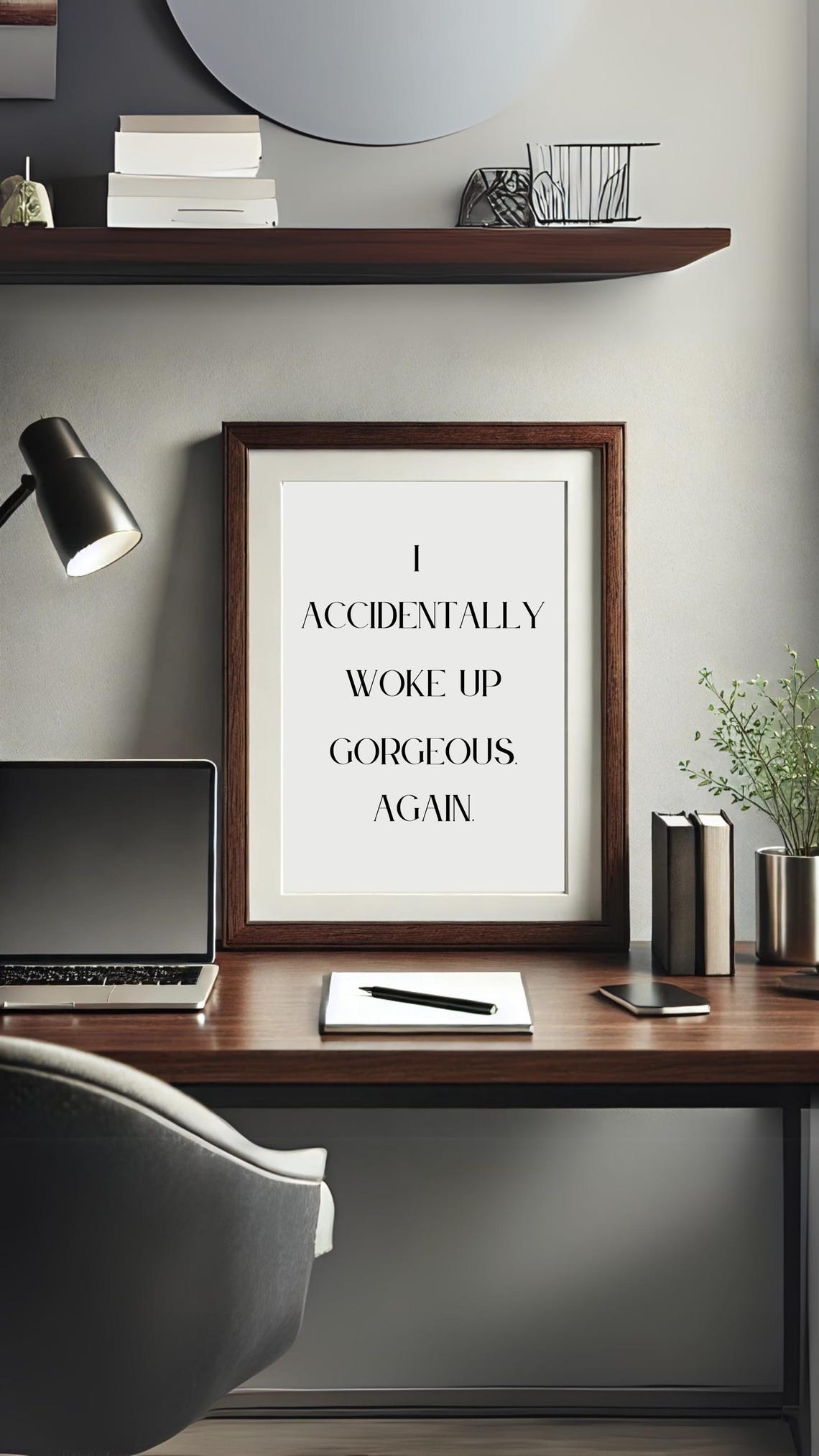 I Accidentally Woke Up Gorgeous Print Funny Minimalist Wall Art For Instant - Image 3