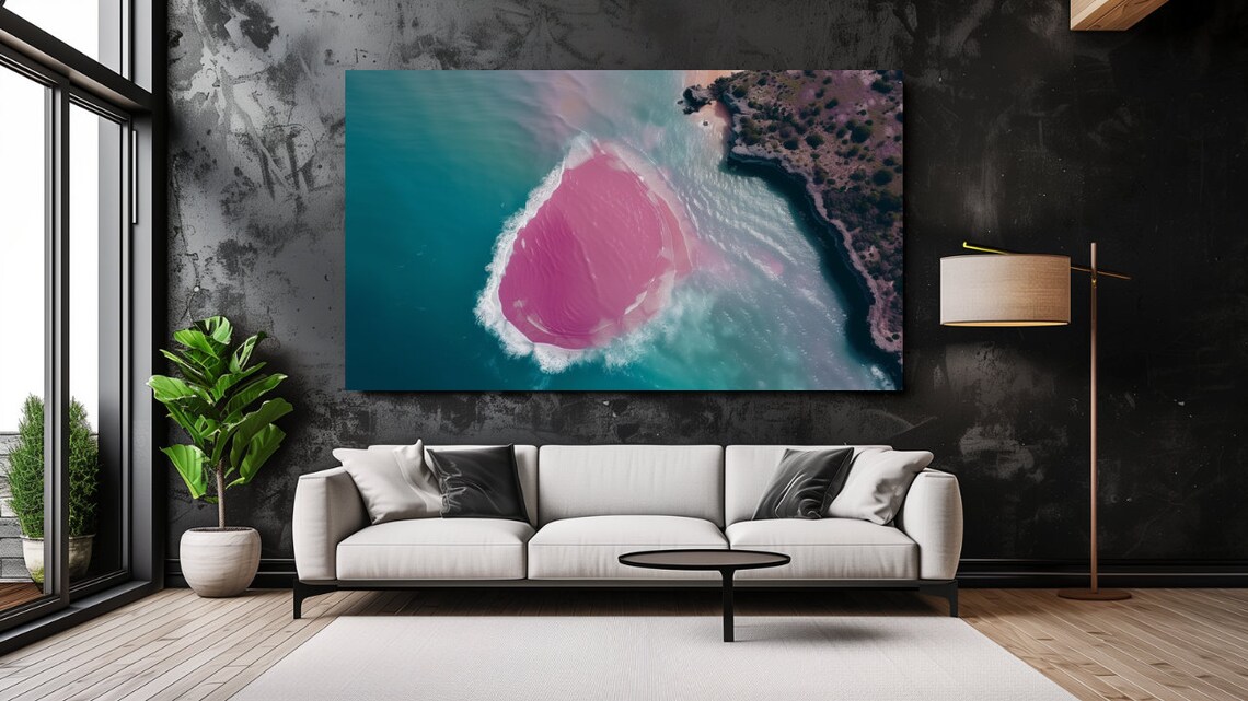 Lake Hillier Australia Pink Lake Aerial Turquoise Ocean Poster