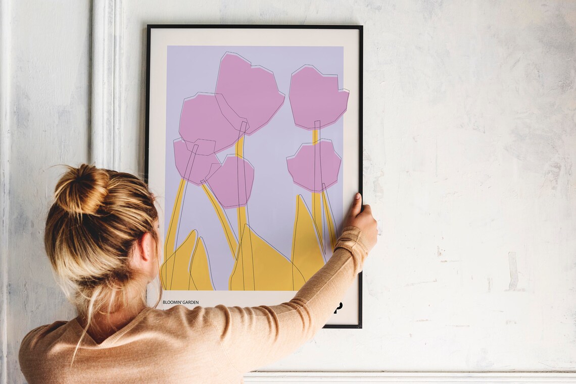 Colorful Flower Illustration, Abstract Botanical Art Print - Image 3