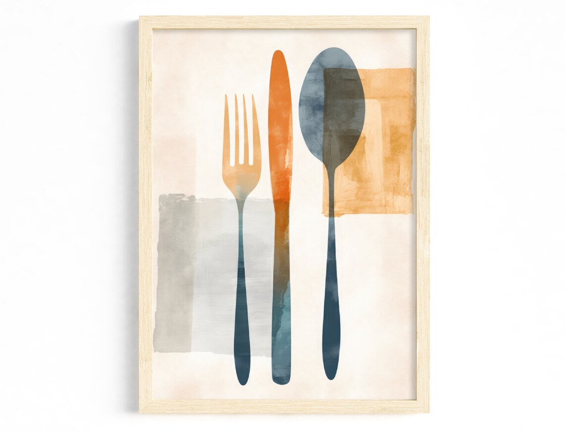 Modern Kitchen Minimalist Cutlery Art Print