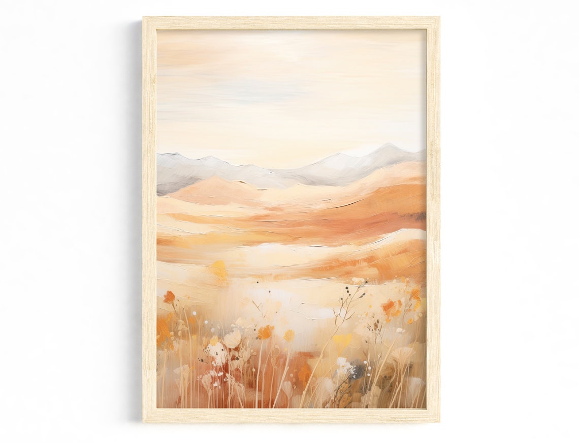 Living Room Landscape Art Boho Wall Nature Neutral Tones Poster Decor Mountain Harmonious Prints Scandi