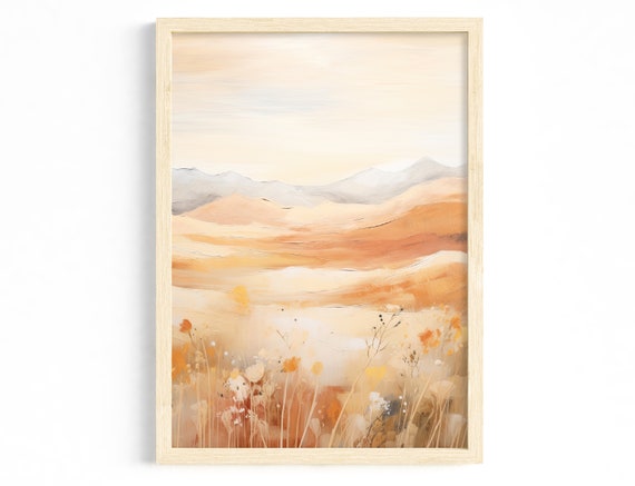 Living Room Landscape Art Boho Wall Nature Neutral Tones Poster Decor Mountain Harmonious Prints Scandi