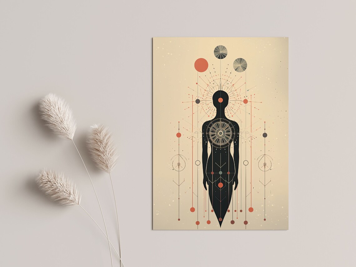 Modern Boho Meditation Room Abstract Art Print