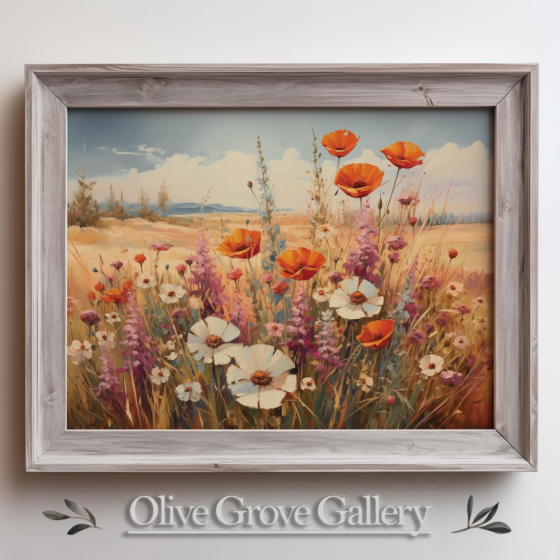 Wildflower Poppy Field Summer Bloom Meadow Garden Decor Poster