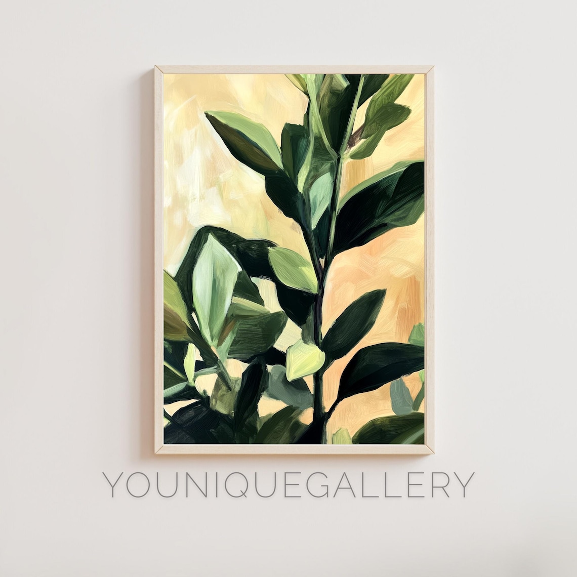 ZZ Plant Minimalist Botanical Boho Wall Art Print