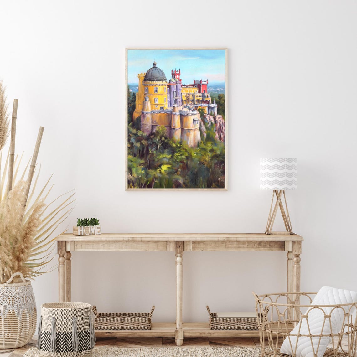Palace Of Pena Portugal Oil Painting Landmark Landscape Wall Art Print Poster Scenic Travel Decor For Home - Image 3