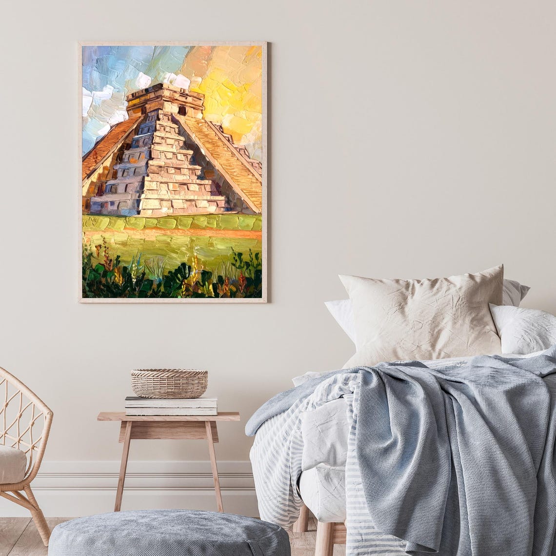 Chichen Itza El Castillo Mayan Pyramid Mexico Golden Sunset Poster - Image 2