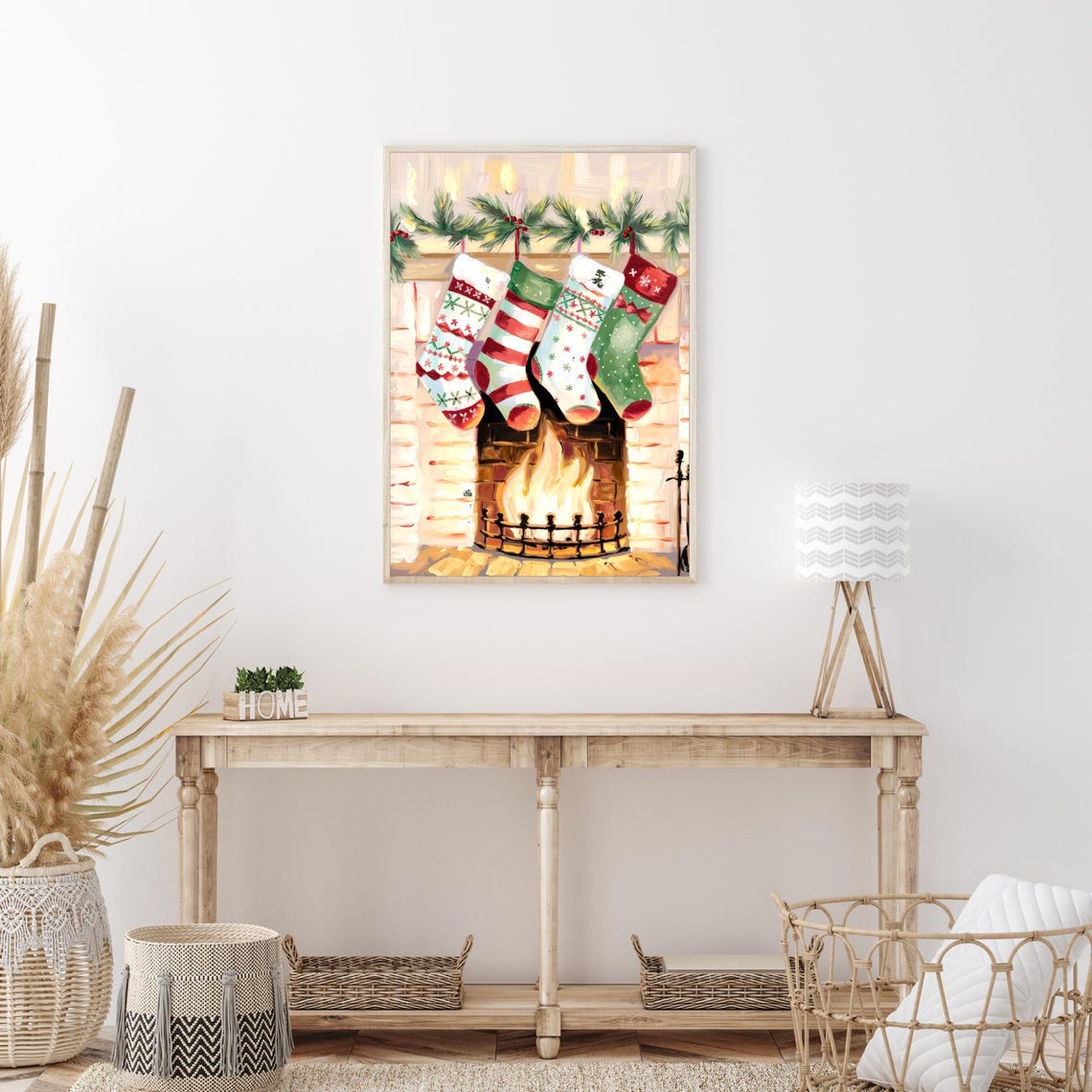Christmas Stockings Hanging by a Warm Glowing Fireplace Poster - Image 4