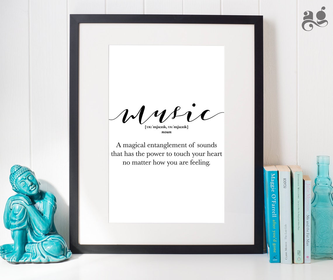 Music Dictionary Definition Magical Sounds Typography Gift Poster - Image 2