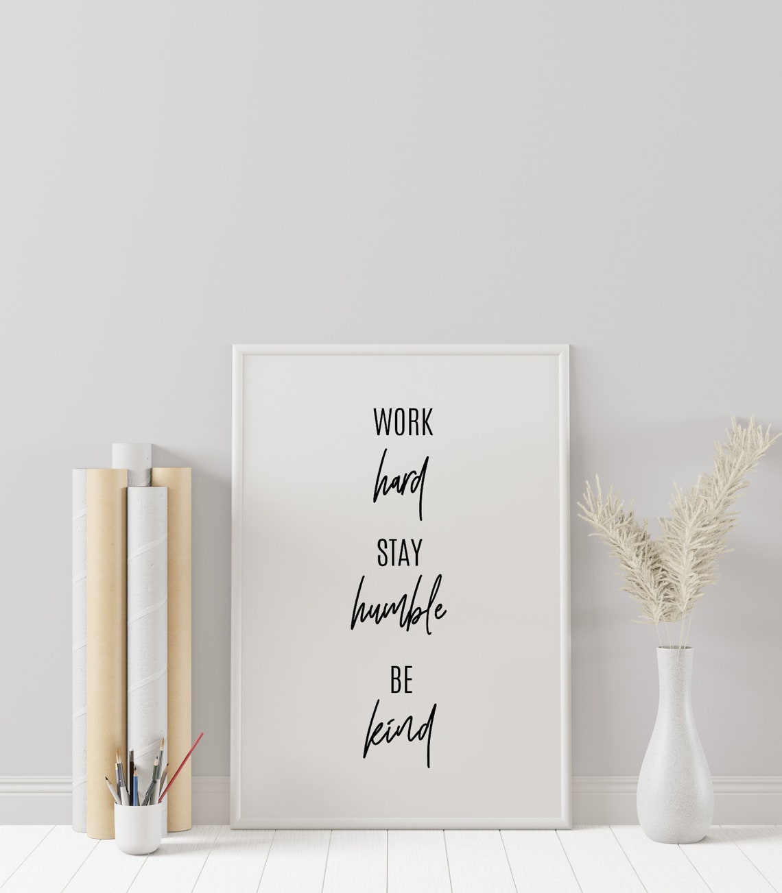 Printable Wall Art Prints Work Hard Stay Humble Be Kind Home Decor Inspirational Quotes Motivational Poster Office - Image 2