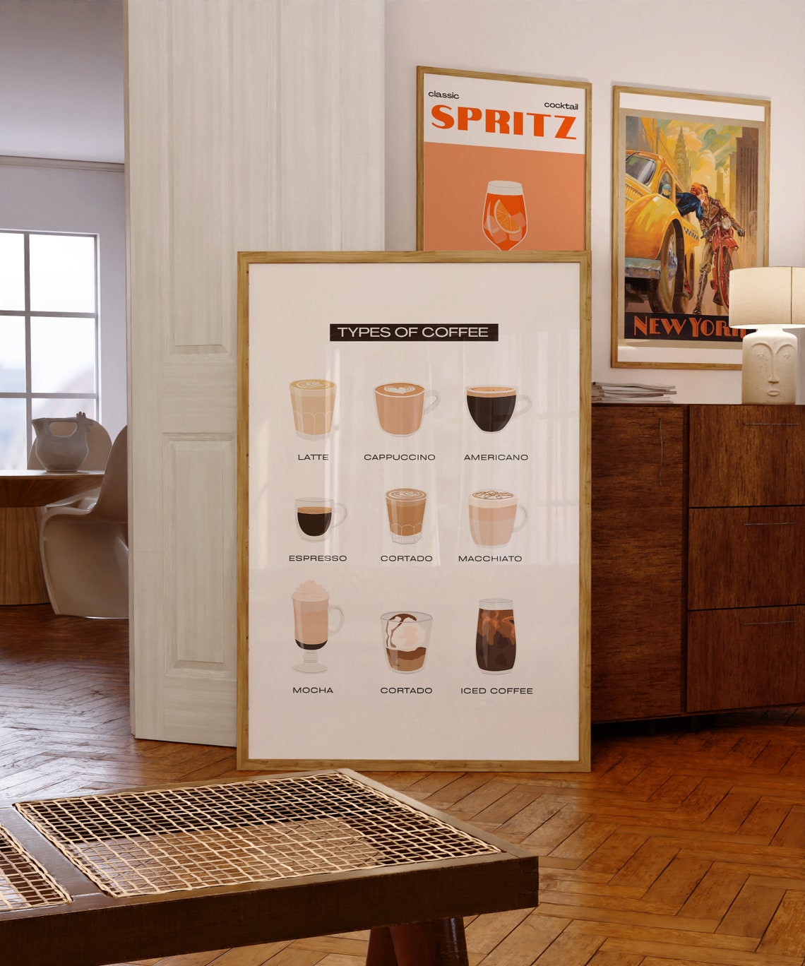 Types of Coffee Illustrated Drinks Chart Cafe Menu Guide Poster - Image 4