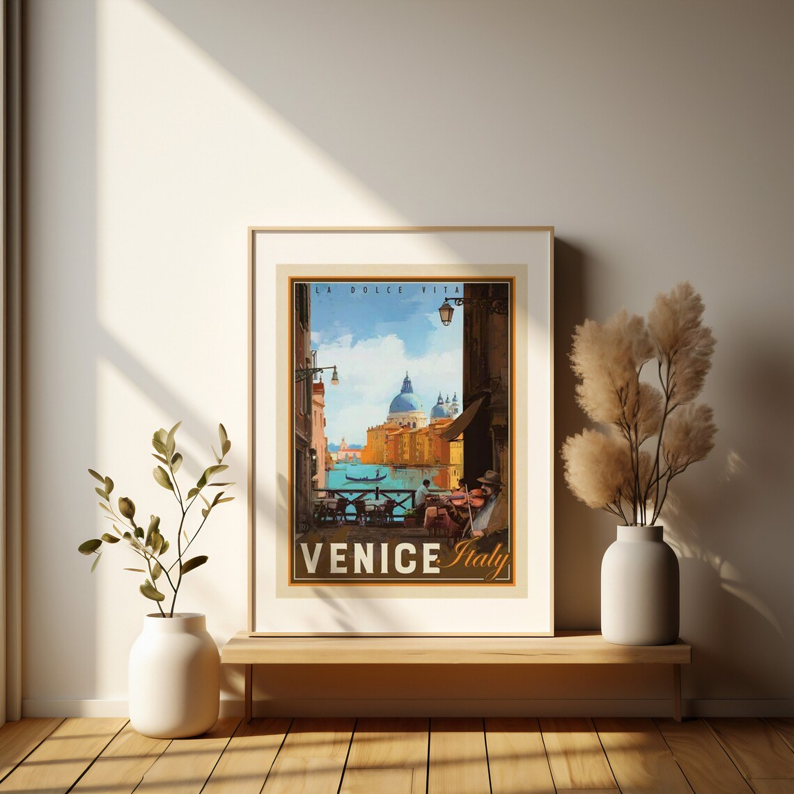 La Dolce Vita Venice Italy Canal Gondola Vintage Travel Poster - Image 5