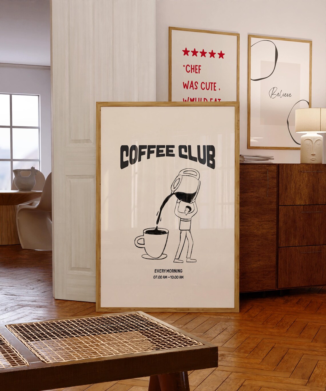 Coffee Club Vintage Coffee Bar Poster Print - Image 3