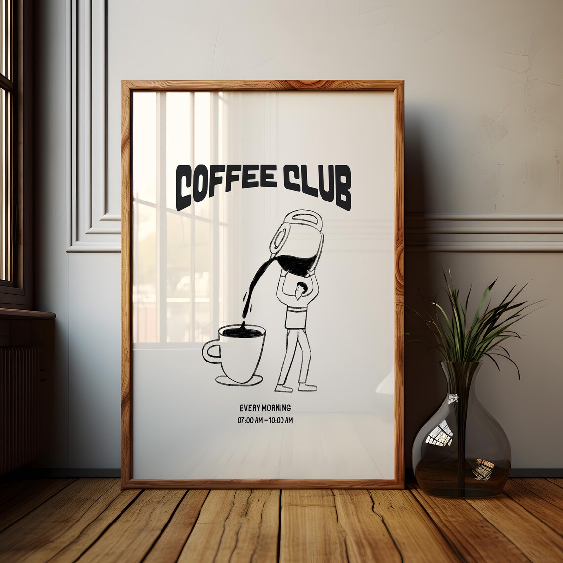 Coffee Club Vintage Coffee Bar Poster Print