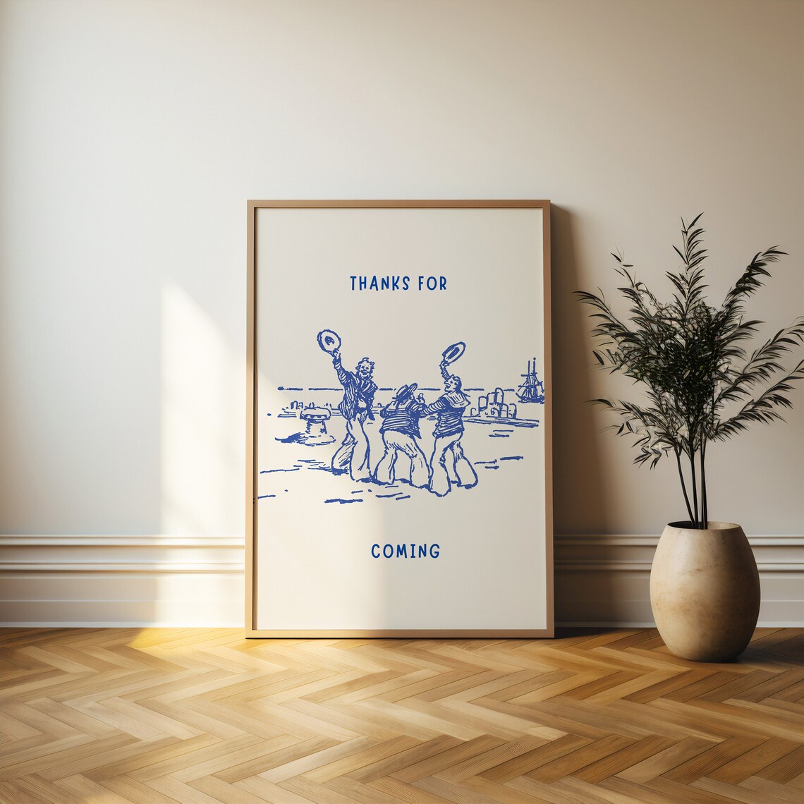 Thanks For Coming Vintage Sailor Sketch Coastal Farewell Poster - Image 3