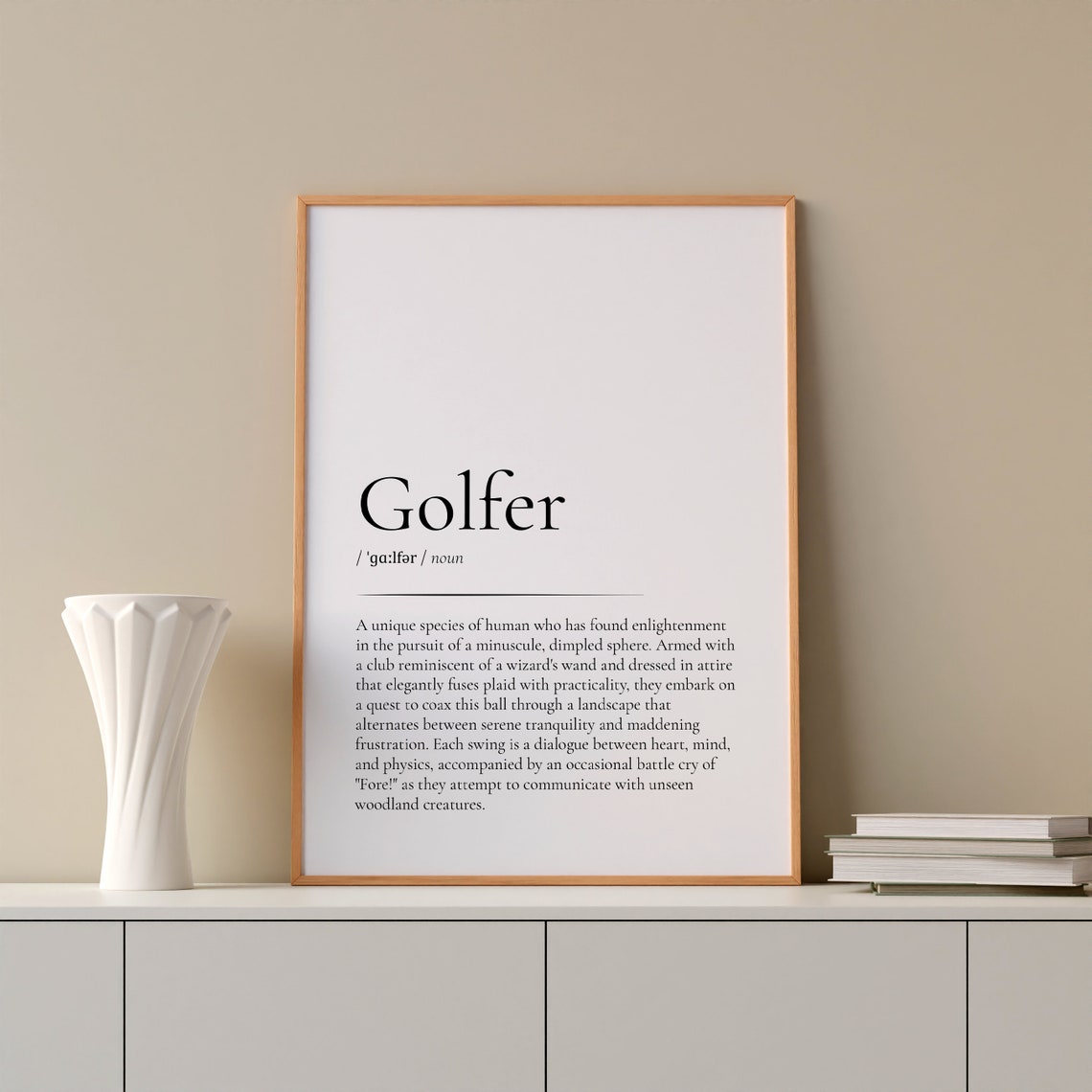 Golf For Him Funny Word Poster Print