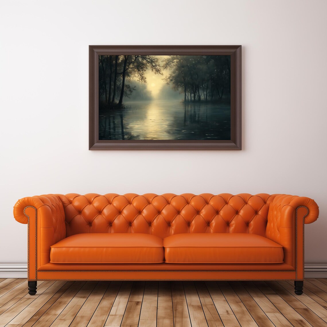 Dark Moody Fall Landscape Art Print, Vintage Rustic - Image 3