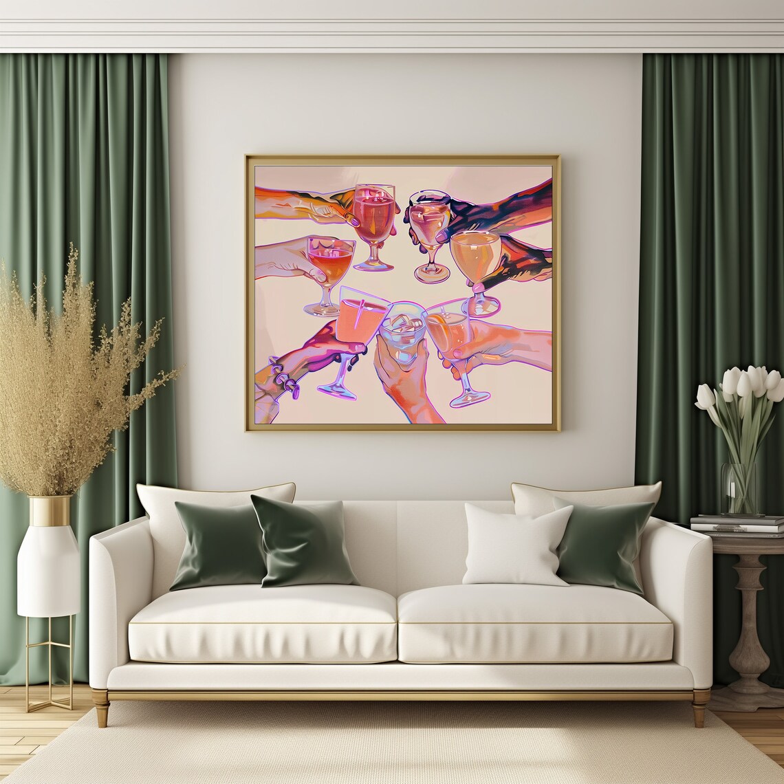 Bar Cart Cheers, Retro Kitchen Wall Art Print - Image 3