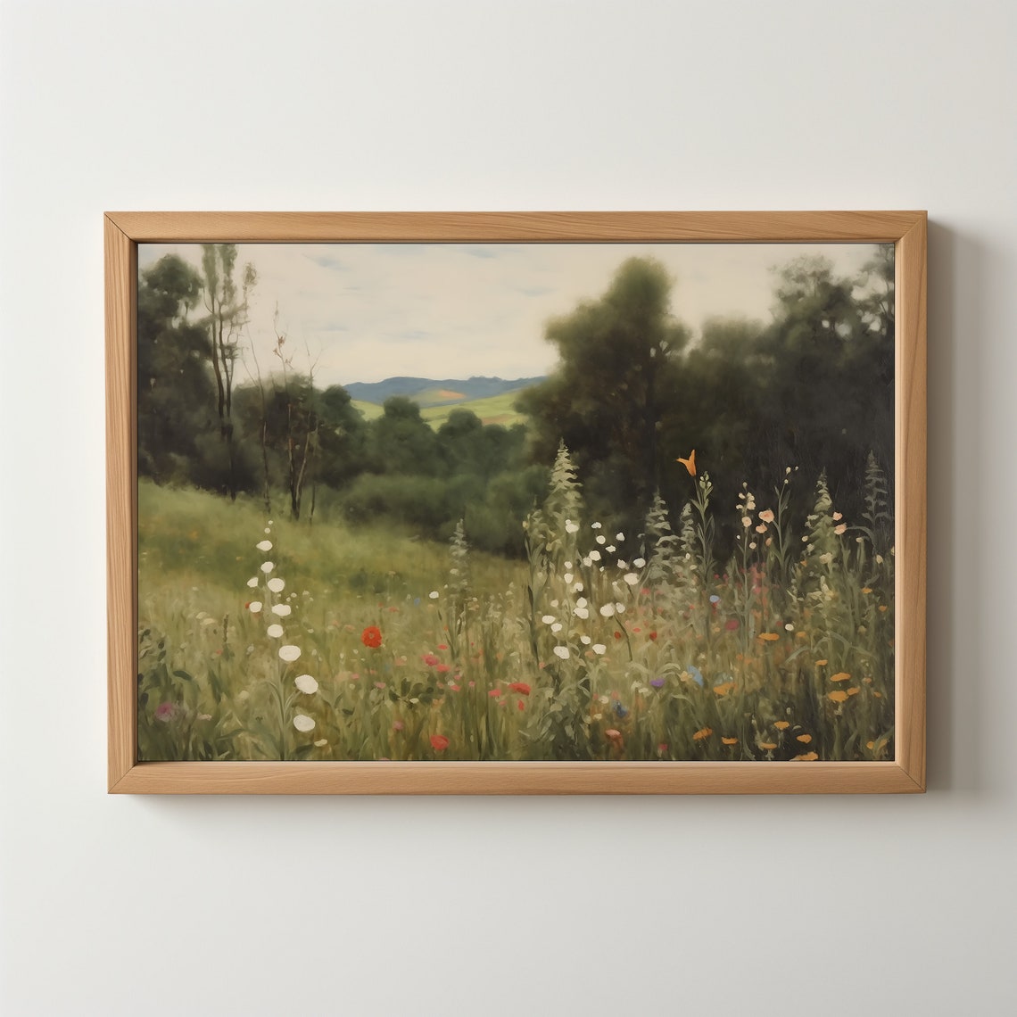 Summer Wildflower Meadow Forest Edge Vintage Country Landscape Poster - Image 5