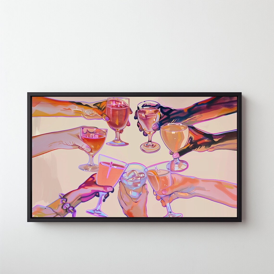 Bar Cart Cheers, Retro Kitchen Wall Art Print