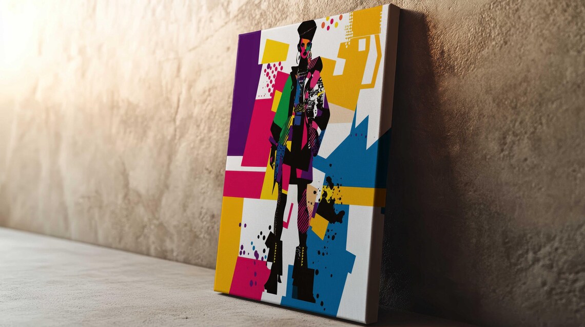 Pop Art Fashion Woman Bold Geometric Color Blocks Street Style Poster - Image 4