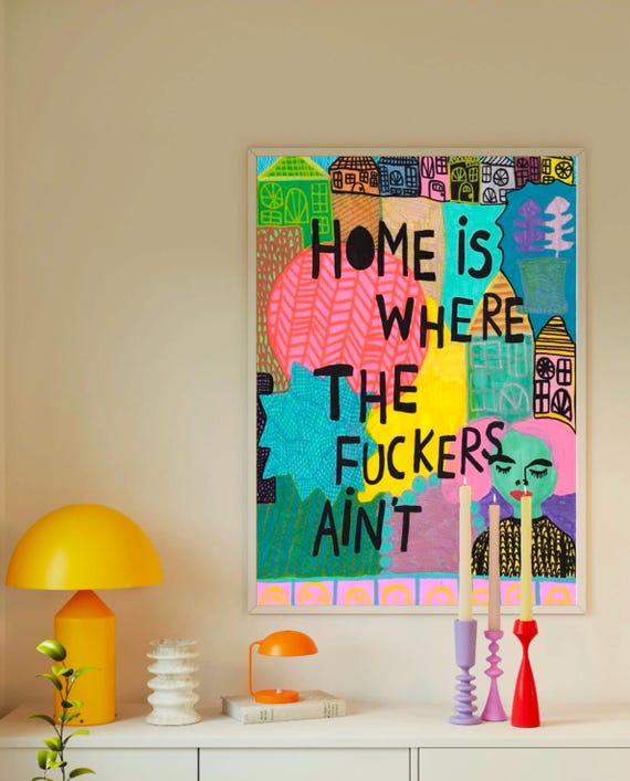 Funny Sassy Quote Collage Art Print Edgy Home Decor