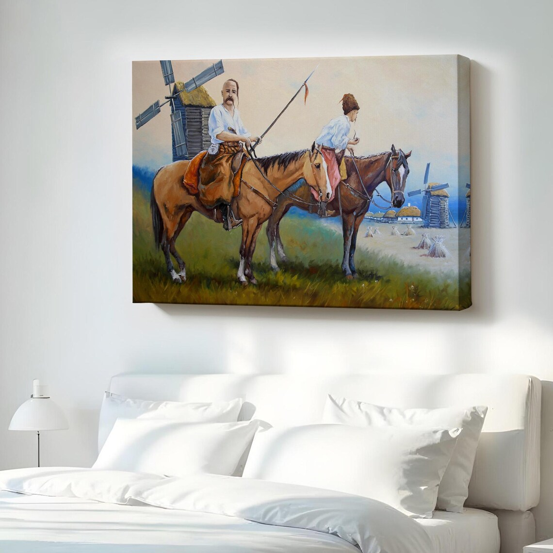 Horseback Riders Countryside Pastoral Scene Oil Painting Style Poster