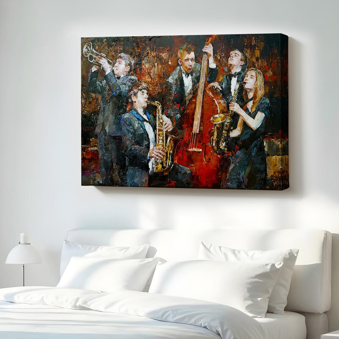 Jazz Band Musicians Impressionist Oil Painting Live Music Poster