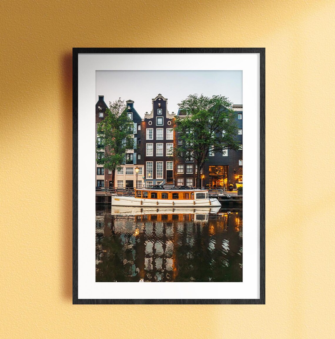 Amsterdam Canals Minimalist Cityscape Art Print