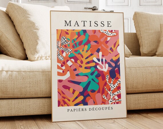 Matisse Papiers Decoupes Rainbow Leaf Pattern Colorful Art Poster
