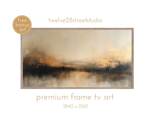 Frame Tv Art Abstract Tv Art Moody Tv Art Tv Art Gold Landscape Modern Art For Tv Abstract Watercolor Minimalist Dark Academia