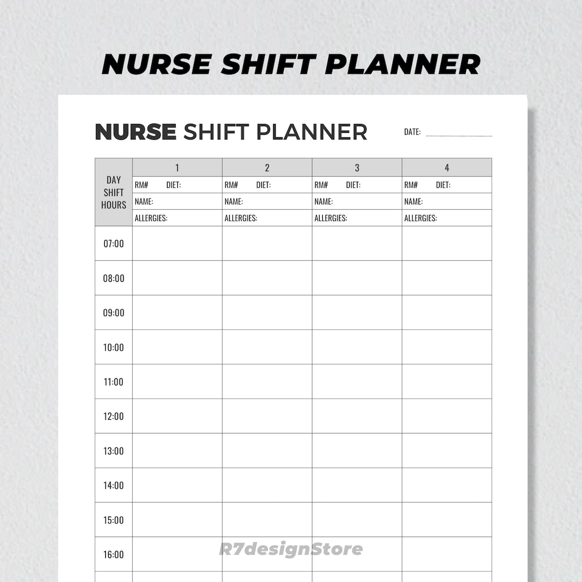 Nurse Shift Planner, Hourly Tracker Art Print - Image 3