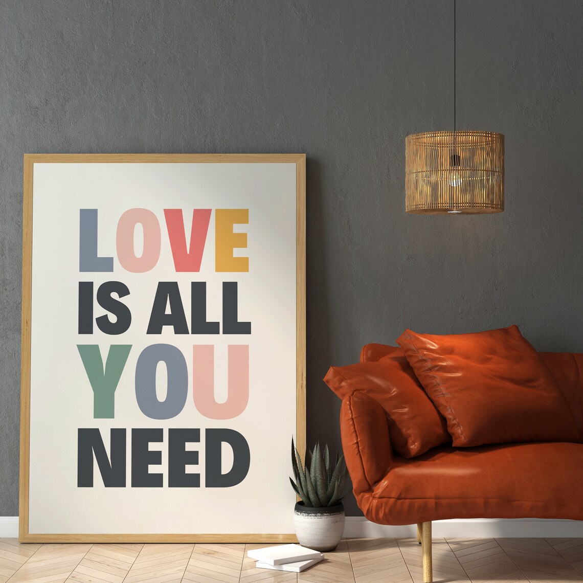 Love Is All You Need Romantic Love Quote Art Print - Image 4