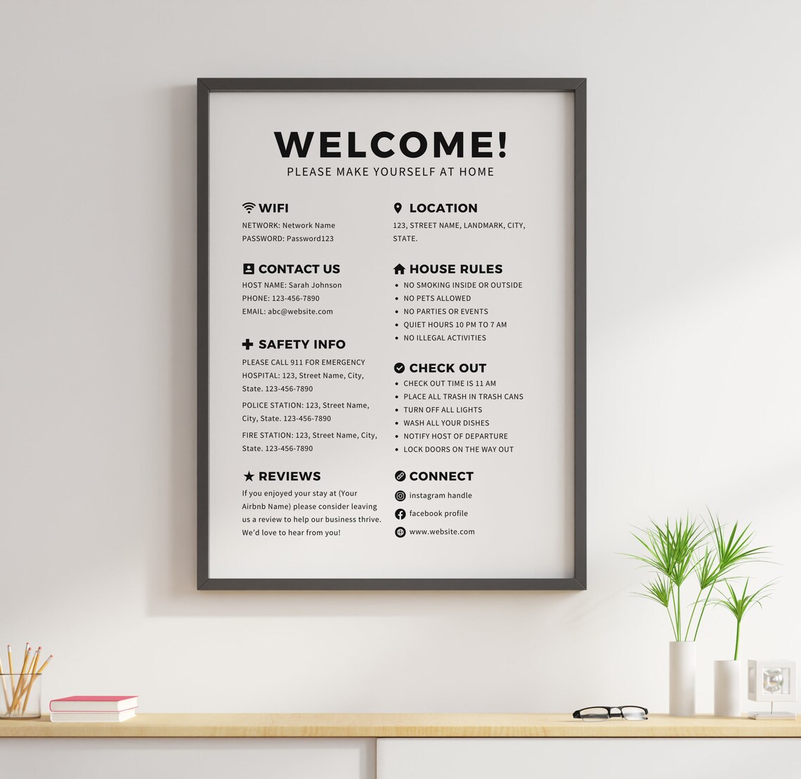 Welcome Guide for Airbnb Hosts Vacation Rental Sign - Image 3