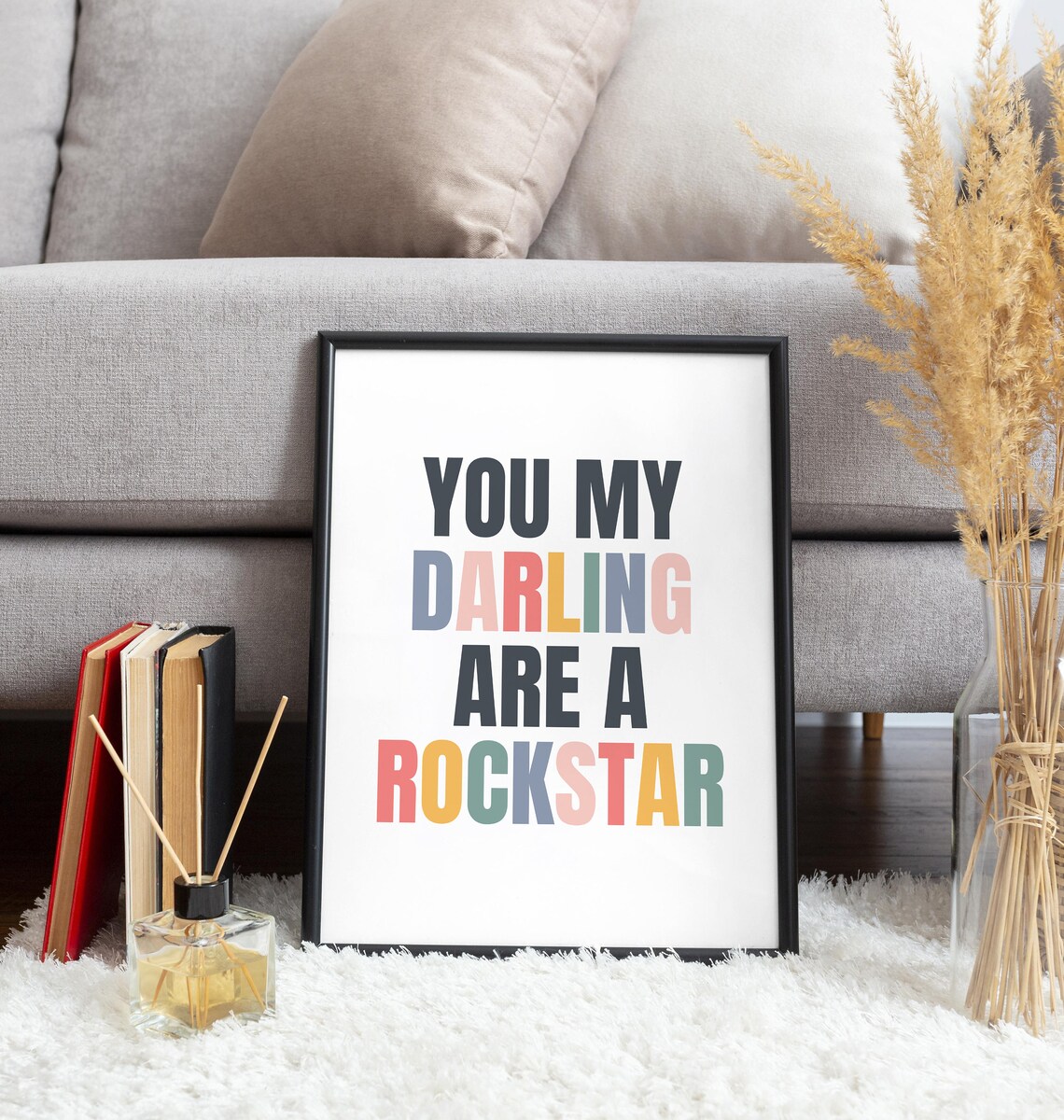 You My Darling Are A Rockstar Quote Art Print - Image 2