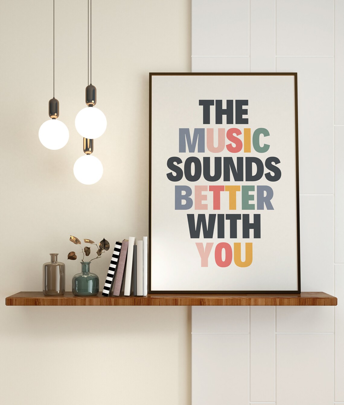 The Music Sounds Better With You Poster, Retro Love Decor - Image 4