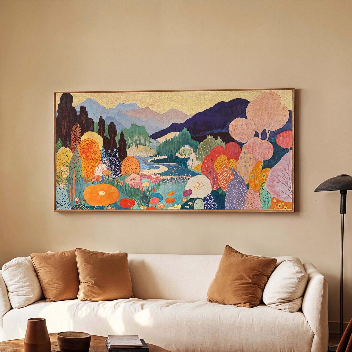Yayoi Kusama Inspired Abstract Landscape Art Print