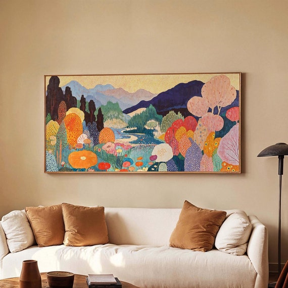 Yayoi Kusama Inspired Abstract Landscape Art Print