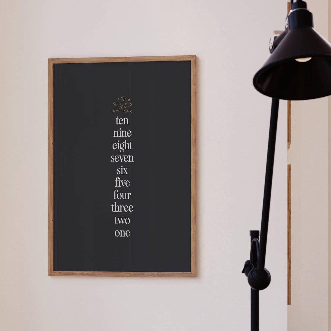 New Years Eve Art Print, Minimal NYE Decoration
