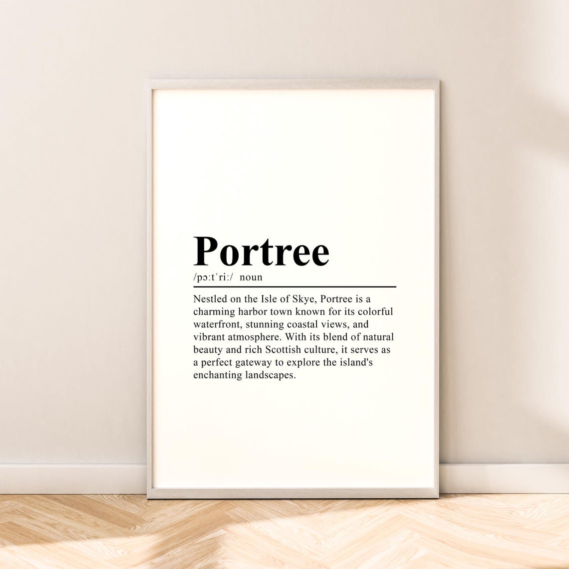 Portree Travel Print Portree Wall Poster Portree Print Wall Hanging Portree Poster Minimalist Portree Scotland Wall Print Portree Gift Art